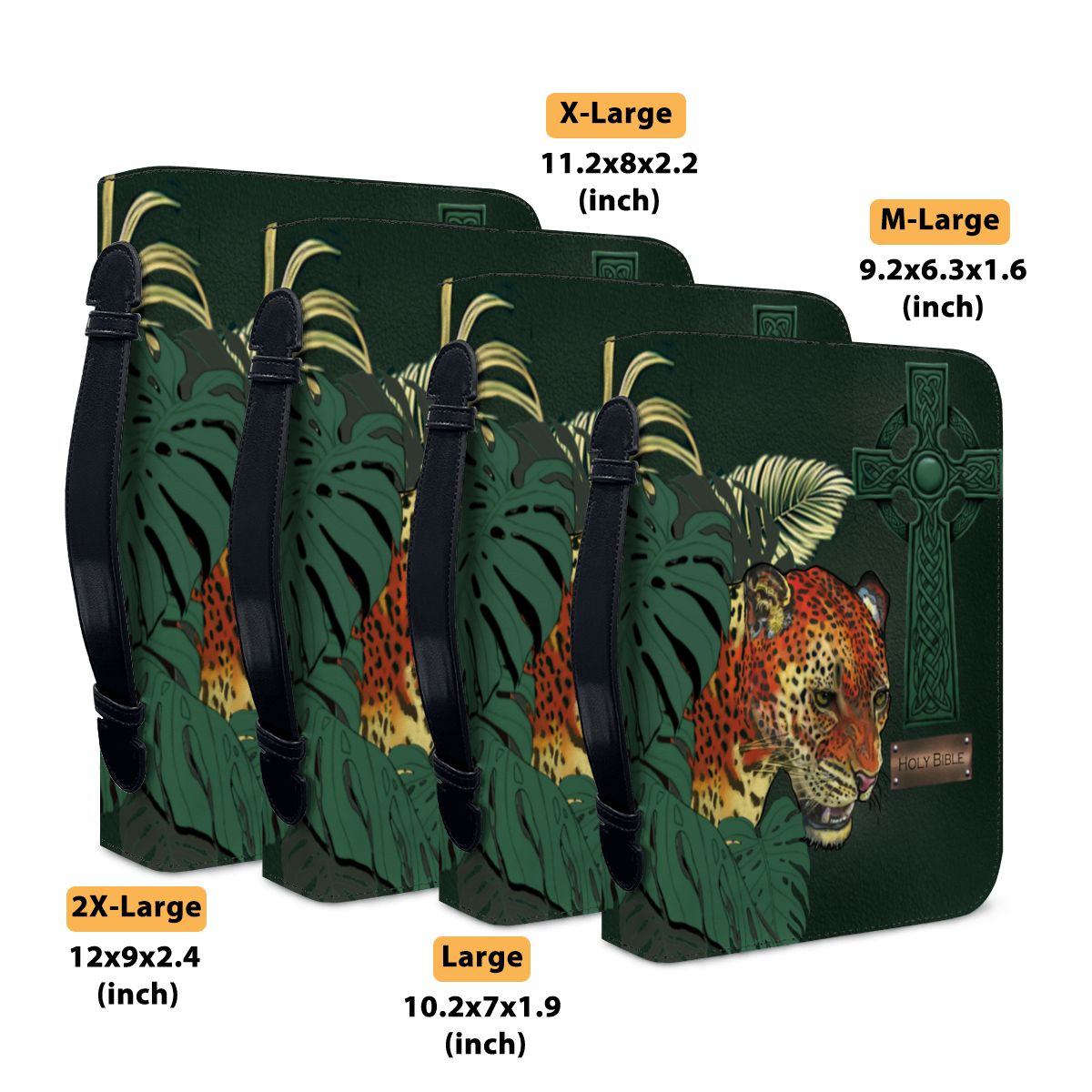 This Men’s Bible Cover Christian gift for him, jungle leopard aesthetic. Perfect for the modern man of faith, this Christian cross bible case secure zippered travel, church, or outdoor study.