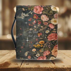Be Still and Know Bible Cover | Vintage Floral PU Leather Scripture Case