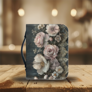 Zippered Bible Case, Bible Study Gift for Her, Vintage Lace Style Bible Tote