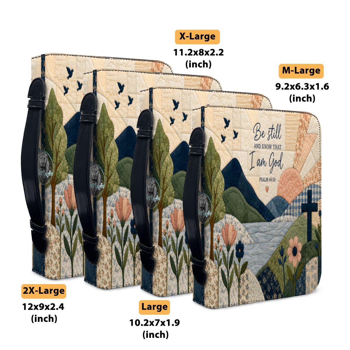 Bible Cover Psalm 46v10 Be Still and Know That I Am God Zippered Bible Case - Image 4