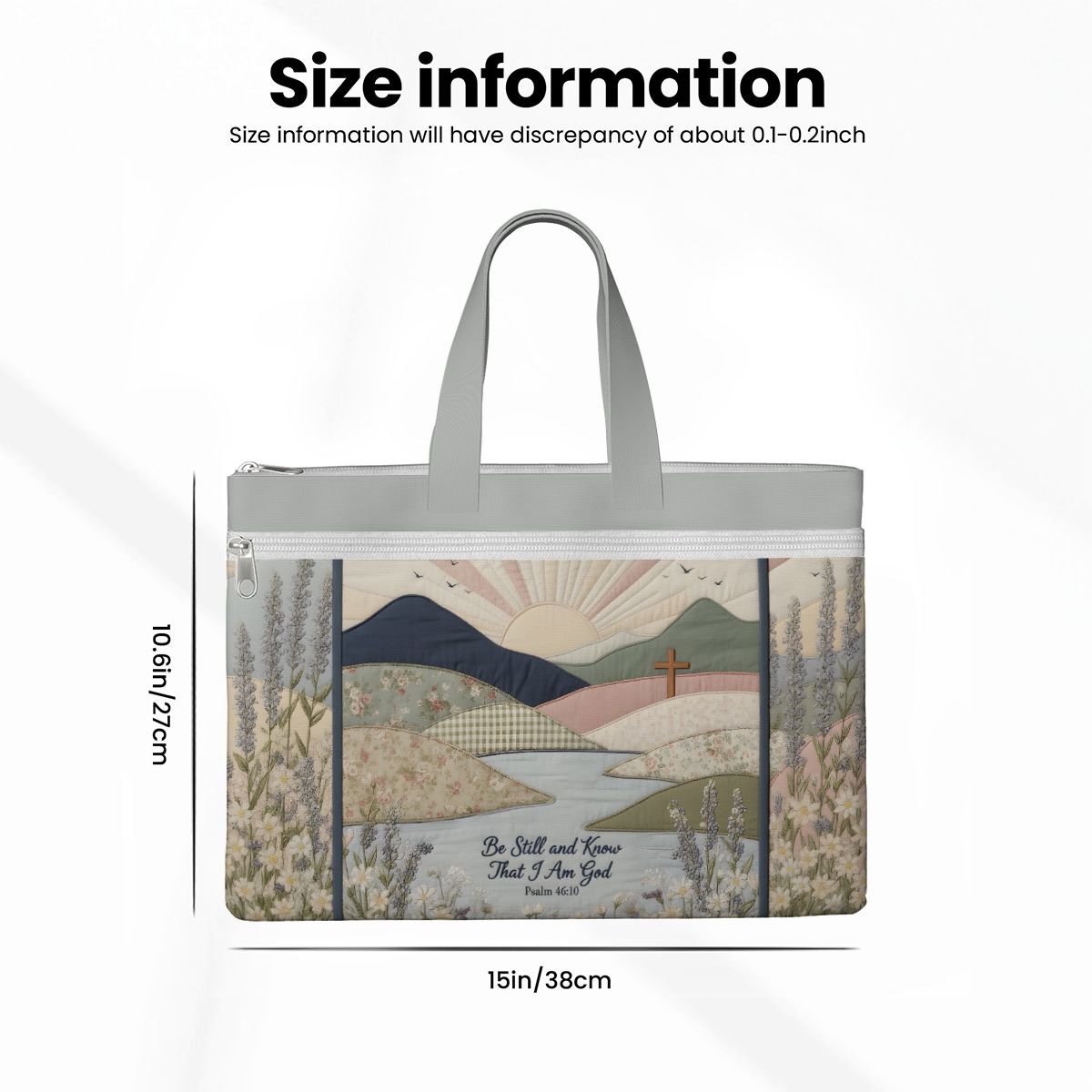 Be Still and Know That I Am God Canvas Document Bag